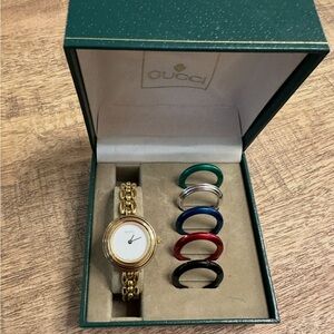 Gucci Women's Gold Interchangeable Bezel Bracelet Watch